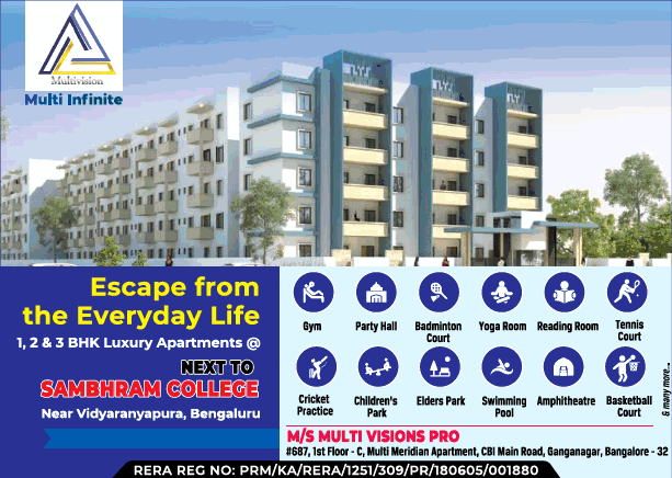Presenting 1, 2 and 3 BHK luxury apartments at Atreya Multi Infinite in Bangalore Update